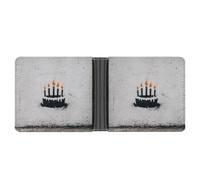 Jubonexis Birthday Cake Graffiti Minimalist Street Art Soft PU Leather Bifold Wallet, Coin Purse Credit Pass Case, Durable Card-Holder Slim Billfold for Men Woman Money Storage