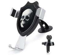 Jubonexis Black And White A Skull Car Phone Holder Mount Triangle Clip Base Air Vent Cell Phone Car Mount Automotive Accessories for 4-6 Inches Cell Smartphones
