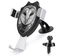 Jubonexis Black And White Barn Owl Car Phone Holder Mount Triangle Clip Base Air Vent Cell Phone Car Mount Automotive Accessories for 4-6 Inches Cell Smartphones