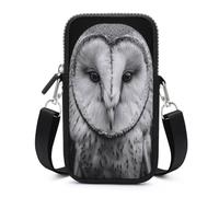 Jubonexis Black And White Barn Owl Crossbody Mobile Phone Bag Smartphone Bag With Adjustable Strap