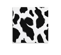 Jubonexis Black And White Cow Skin Canvas Wall Art Poster Painting Aesthetic Picture for Living Room Farmhouse Decor Unframed 16x16inch(40x40cm)