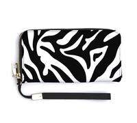 Jubonexis Black and White Jungle Camouflage PU Leather Clutch Long Bifold Wallet, Coin Purse Credit Pass Case, Durable Card-Holder Money Storage for Women Men
