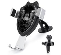 Jubonexis Black And White Panther Portrait Car Phone Holder Mount Triangle Clip Base Air Vent Cell Phone Car Mount Automotive Accessories for 4-6 Inches Cell Smartphones