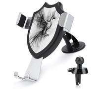 Jubonexis Black And White Phoenix Bird Car Phone Holder Mount Triangle Clip Base Air Vent Cell Phone Car Mount Automotive Accessories for 4-6 Inches Cell Smartphones