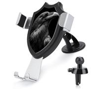 Jubonexis Black And White Raven Portrait Car Phone Holder Mount Triangle Clip Base Air Vent Cell Phone Car Mount Automotive Accessories for 4-6 Inches Cell Smartphones