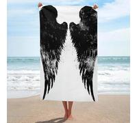Jubonexis Black Angel Wings Graffiti Beach Towel Sand Free Microfiber Large Shower Towels Multipurpose Absorbent for Bathroom Pool 130x80 CM