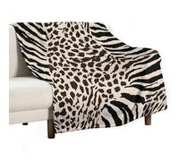 Jubonexis Black Dark Brown Zebra Stripes on Beige Anti Pilling Throw Blankets Cozy Durable Blanket for Bedroom Living Rooms Couch Sofa Bed 130x150cm(50x60in)
