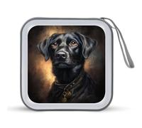 Jubonexis Black Dog CD Case DVD Storage Case Portable for Car Home Travel