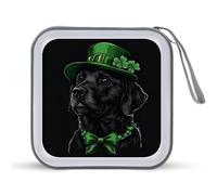 Jubonexis Black Dog Green Hat CD Case DVD Storage Case Portable for Car Home Travel