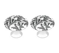 Jubonexis Black Fern Leafy Intertwined Round Drawer Cabinet Knobs Handles with Screws,2 Pcs, Drawer Dresser Knob Pulls Decor for Wardrobe Cupboard Home Office Kitchen