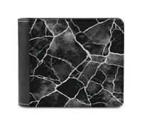 Jubonexis Black Marble Soft PU Leather Bifold Wallet, Coin Purse Credit Pass Case, Durable Card-Holder Slim Billfold for Men Woman Money Storage