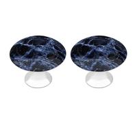 Jubonexis Black Navy Blue Luxury Marble Round Drawer Cabinet Knobs Handles with Screws,2 Pcs, Drawer Dresser Knob Pulls Decor for Wardrobe Cupboard Home Office Kitchen