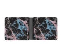 Jubonexis Black Pink Blue Color Luxury Pure Marble Soft PU Leather Bifold Wallet, Coin Purse Credit Pass Case, Durable Card-Holder Slim Billfold for Men Woman Money Storage
