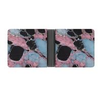 Jubonexis Black Pink Blue Luxury Pure Marble Soft PU Leather Bifold Wallet, Coin Purse Credit Pass Case, Durable Card-Holder Slim Billfold for Men Woman Money Storage