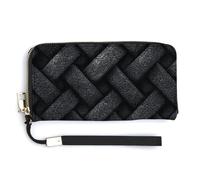 Jubonexis Black Velvet Closeup Texture PU Leather Clutch Long Bifold Wallet, Coin Purse Credit Pass Case, Durable Card-Holder Money Storage for Women Men