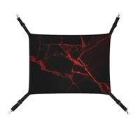 Jubonexis Black with Neon Red Cracks Breathable Pet Hammock with Adjustable Straps Reversible Cat Hanging Bed Dog Mats