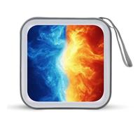 Jubonexis Blue and Orange Hues Abstract CD Case DVD Storage Case Portable for Car Home Travel