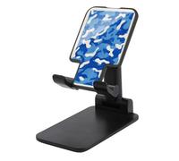 Jubonexis Blue And White Flowing Shapes Abstract Cell Phone Stand Foldable Adjustable Phone Stand for Desk