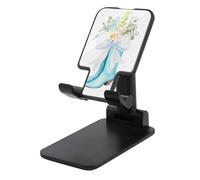 Jubonexis Blue Cowgirl Boot Flower White Bow Cell Phone Stand Foldable Adjustable Phone Stand for Desk