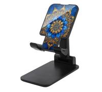 Jubonexis Blue Golden Mandala Flower Cell Phone Stand Foldable Adjustable Phone Stand for Desk
