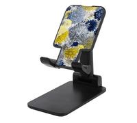 Jubonexis Blue Yellow And Gray Chrysanthemum Cell Phone Stand Foldable Adjustable Phone Stand for Desk