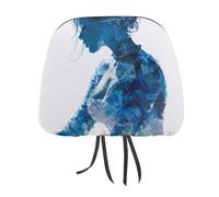 Jubonexis Blueprint Woman Body Printed Car Headrest Cover,2 Pieces, Elastic Comfort Head Rest Cover for Women Men, Universal Fits Most Cars Van SUV Truck, Car Interior Decor Accessories