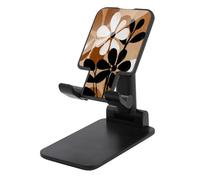 Jubonexis Boho Simple Flower in Brown Black White Cell Phone Stand Foldable Adjustable Phone Stand for Desk