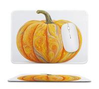 Jubonexis Boho Yellow Pumpkin Mouse Pad, Small Office Computer Mouse Pads for Desk Laptop with Non-Slip Rubber Base Mouse Mat, Gaming Mouse Pads