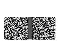 Jubonexis Bold Black Lines Organic Flow Minimal Soft PU Leather Bifold Wallet, Coin Purse Credit Pass Case, Durable Card-Holder Slim Billfold for Men Woman Money Storage