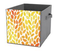 Jubonexis Bold Palm Shapes Gradient Yellow Orange Cube Storage Bins Storage Cubes Foldable Decorative Fabric Storage Baskets Home Organizers with Handles for Shelves,Closet, 27x27 CM