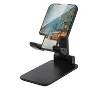 Jubonexis Bookshop in A Street Winter Cell Phone Stand Foldable Adjustable Phone Stand for Desk
