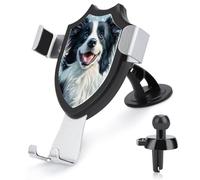Jubonexis Border Collie Dog Car Phone Holder Mount Triangle Clip Base Air Vent Cell Phone Car Mount Automotive Accessories for 4-6 Inches Cell Smartphones