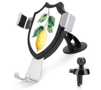 Jubonexis Botanical A Lemon with Two Green Leaves Car Phone Holder Mount Triangle Clip Base Air Vent Cell Phone Car Mount Automotive Accessories for 4-6 Inches Cell Smartphones