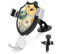Jubonexis Botanical Soft Light Pastels Flower Car Phone Holder Mount Triangle Clip Base Air Vent Cell Phone Car Mount Automotive Accessories for 4-6 Inches Cell Smartphones