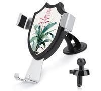 Jubonexis Botanical Vintage Watercolor Car Phone Holder Mount Triangle Clip Base Air Vent Cell Phone Car Mount Automotive Accessories for 4-6 Inches Cell Smartphones