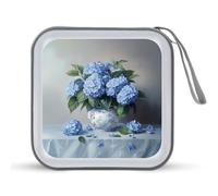 Jubonexis Bouquet of Blue Hydrangeas CD Case DVD Storage Case Portable for Car Home Travel