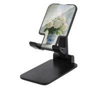 Jubonexis Bouquet of White Roses in A Porcelain Vase Cell Phone Stand Foldable Adjustable Phone Stand for Desk