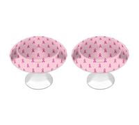 Jubonexis Breast Cancer Pattern on Pink Round Drawer Cabinet Knobs Handles with Screws,2 Pcs, Drawer Dresser Knob Pulls Decor for Wardrobe Cupboard Home Office Kitchen