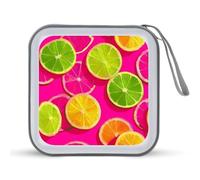 Jubonexis Bright Lemon And Lime Neon Slices CD Case DVD Storage Case Portable for Car Home Travel