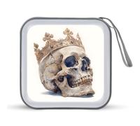 Jubonexis Broken Skull Wearing A Crown CD Case DVD Storage Case Portable for Car Home Travel