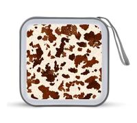 Jubonexis Brown Spots Horse Skin Texture CD Case DVD Storage Case Portable for Car Home Travel