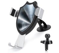 Jubonexis Brushed Silver Surface Car Phone Holder Mount Triangle Clip Base Air Vent Cell Phone Car Mount Automotive Accessories for 4-6 Inches Cell Smartphones