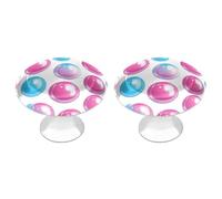 Jubonexis Bubbles in Hot Pink and Blue Round Drawer Cabinet Knobs Handles with Screws,2 Pcs, Drawer Dresser Knob Pulls Decor for Wardrobe Cupboard Home Office Kitchen