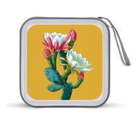 Jubonexis Cactus Flower CD Case DVD Storage Case Portable