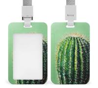Jubonexis Cactus Light Green ID Badge Holder Retractable Clip Card Holder Card Protector Name Badge Name Tag for Work Office Doctor Nurse
