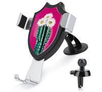 Jubonexis Cactus with White Flowers Car Phone Holder Mount Triangle Clip Base Air Vent Cell Phone Car Mount Automotive Accessories for 4-6 Inches Cell Smartphones