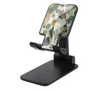 Jubonexis Calico Cat Green Eyes Eucalyptus Leaves Japanese Cell Phone Stand Foldable Adjustable Phone Stand for Desk