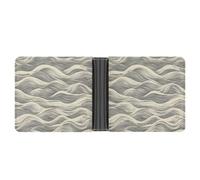 Jubonexis Calming Waves Neutral Textured Soft PU Leather Bifold Wallet, Coin Purse Credit Pass Case, Durable Card-Holder Slim Billfold for Men Woman Money Storage