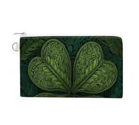 Jubonexis Canvas Wallet Bag,4 Leaf Clover Print Coin Purse, Zipper Change Purse,Small Cosmetic Bag