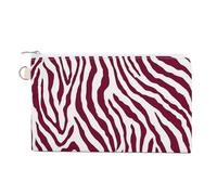 Jubonexis Canvas Wallet Bag,Abstract Red Zebra Stripe Pattern Print Coin Purse, Zipper Change Purse,Small Cosmetic Bag